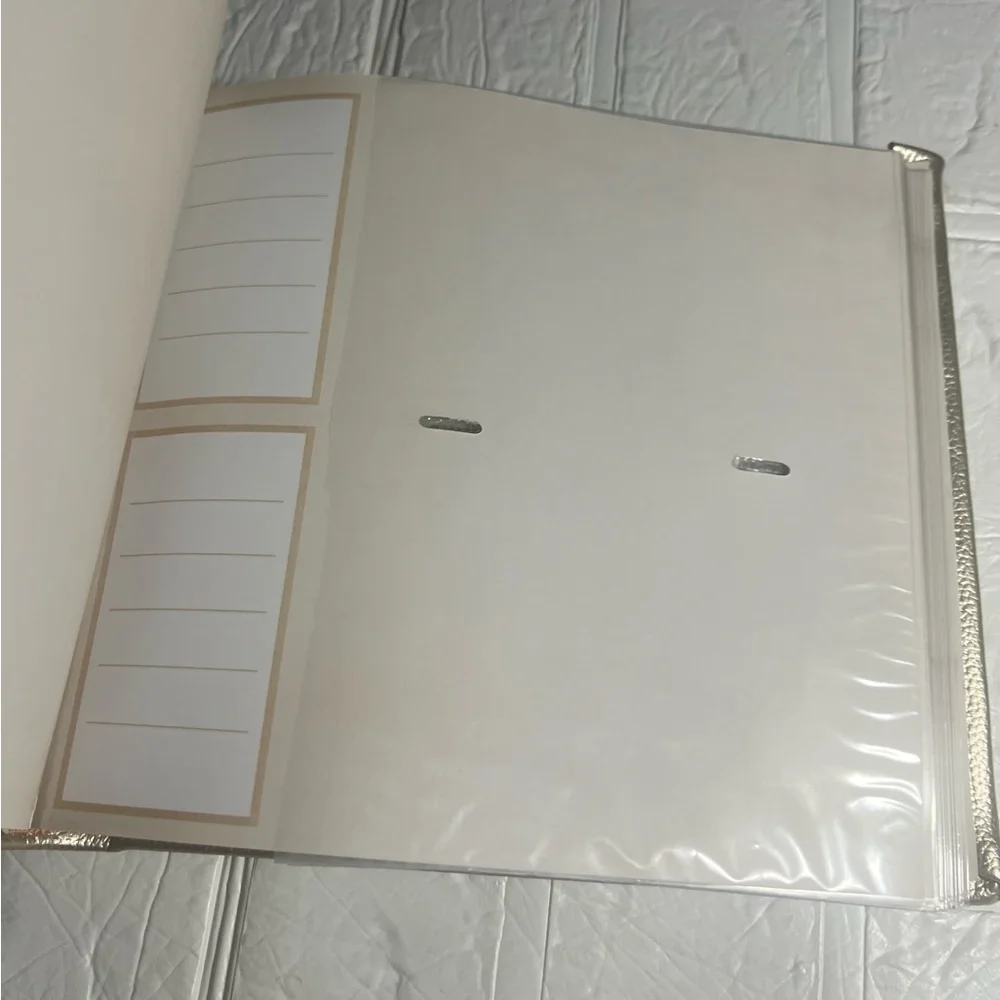 Badgley Mischka gold ribbon rhinestone 4x6 photo album New